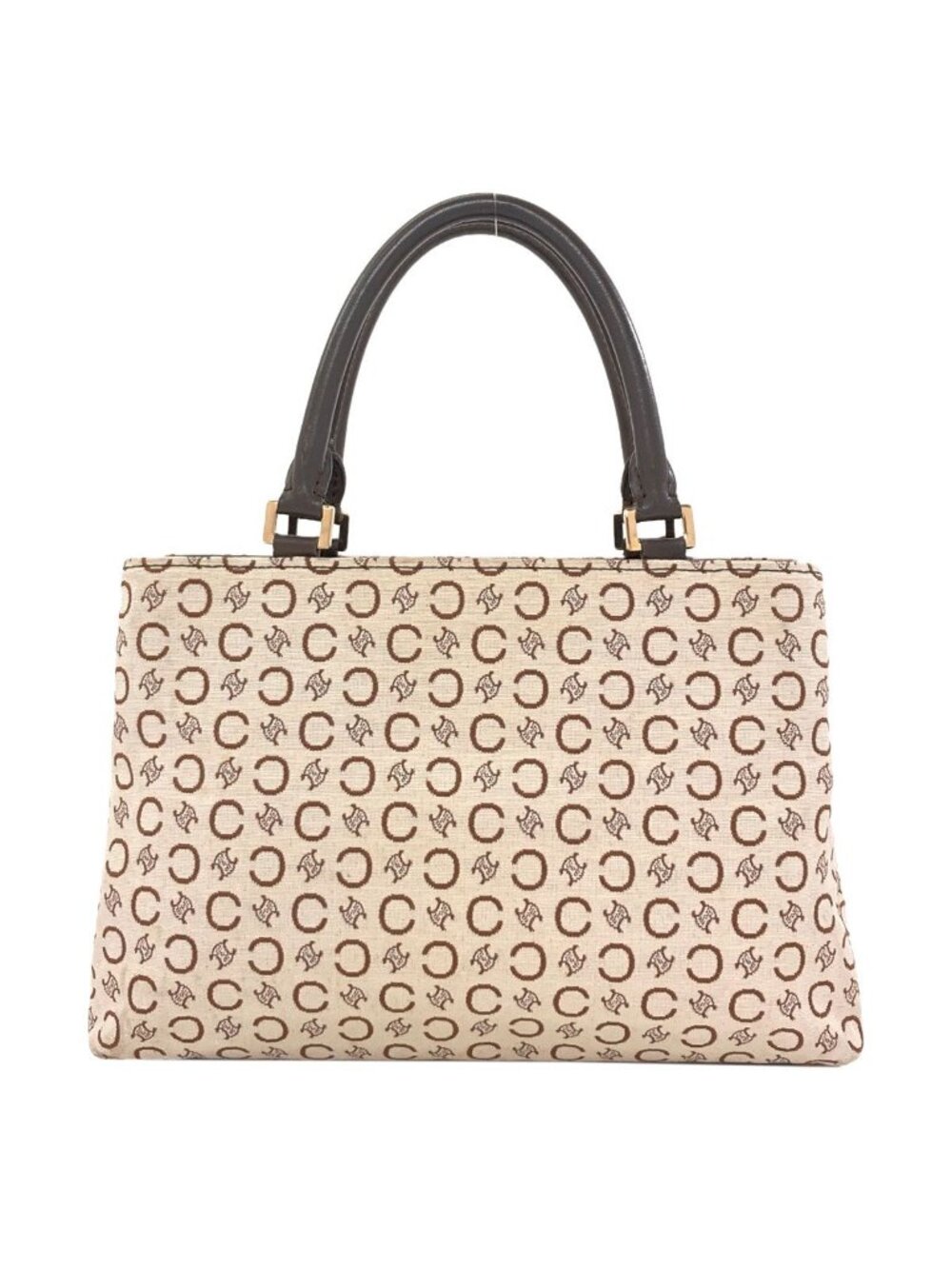 Celine C Macadam Handbag Canvas Leather